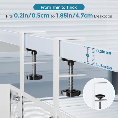 YECAYE No-Drill Metal Under Desk Cable Management Tray, Power Strip & Cable Organizer for Home Office,Under Desk Storage,Organizer Tray,White by Yecaye - Image 5