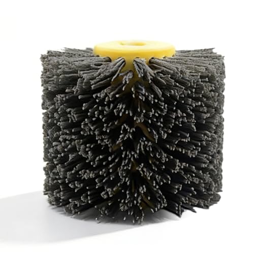Spazzola abrasiva in nylon #120, grana 120 x 100 mm, diametro 120 mm, spazzola per lucidatura, spazzola per rasatura, spazzola per levigare legno, metallo e metallo non ferroso