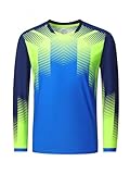 Eandarui Radfahren Shirt Kinder Jungen Langarm Oberteil V-Ausschnitt Sportshirt Motiv Trainingsshirt Schnelltrocknend Kompressionsshirt Fitness Blau A 122-128