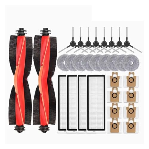 Compatible con Xiaomi Robot Vacuum X20 Max / D109GL Piezas Accesorios Cepillo principal Cepillo lateral Filtro HEPA Mopa Bolsa de polvo de repuesto (dorado)