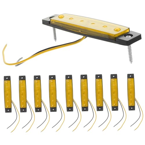 DIYEAH 10 piezas Luces LED Laterales Amarillas para Coche y Remolque Barras de Señalización Alta Visibilidad bajo Consumo Resistentes y Seguras para Camión Motocicleta y Automóvil