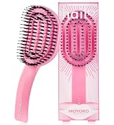 MOYOKO Detangler Brush for Curly Hair, Thick, Straight Hair - Ergonomic Curved Detangling Hair Br...