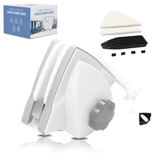 Three Orchids Adjustable Magnetic Window Cleaner Tool for Glass Thickness 0.2-1.2', Double-Sided...