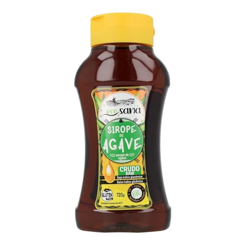 ECOSANA SIROPE DE AGAVE CRUDO CERTIFICADO BIO by DRASANVI - Edulcorante NATURAL con BAJO ÍNDICE GLUCÉMICO - VEGANO - SIN GLUTEN - 500ml