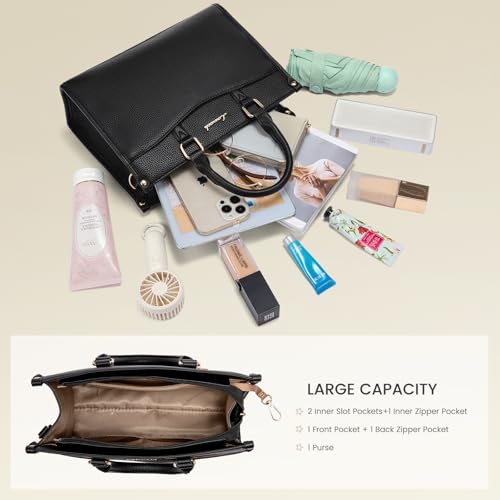 Image of LOVEVOOK Purses and Handbags for Women,Stylish Tote Shoulder Satchel Bag PU Leather Crossbody Top Handle Bags with Zipper