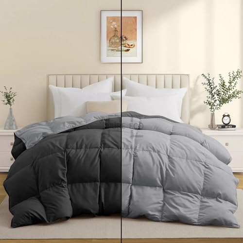 Image of PURE ECO 600 GSM Heavy Winter Blanket for King Size (90 inchX106 inch) - 600 GSM Heavy Winter Comforter /Rajai /Duvet /Blanket Microfiber Super Soft Fluffy for Winter King Size - Dark Grey /Silver Grey Color