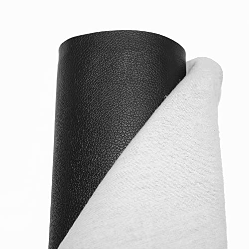 econuk - Simili-cuir pour Tapiser Idéal pour les travaux manuels et le bricolage Texture du Cuir (Noir, 40 cm x 25 cm)
