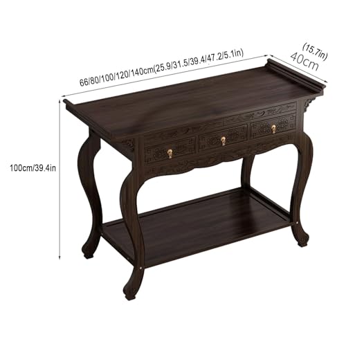 Table de prière bouddhiste avec tiroir 100 cm meuble d'autel puja
