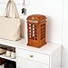 LOGOFUN Telephone Booth Piggy Bank Telephone Booth Money Pot Wood British Telephone Booth Money Box for Bookshelf Desktop Decor - Brown