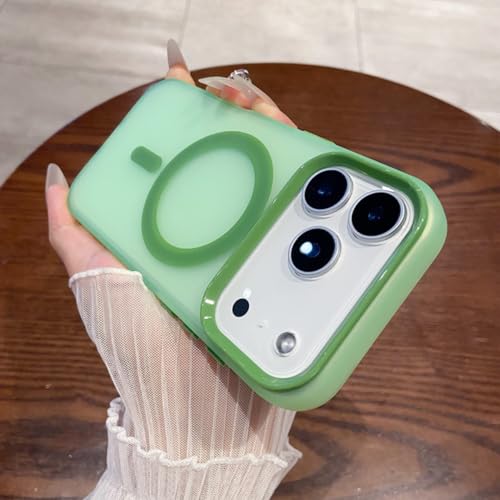 Coque iPhone 14 Pro Max magnétique sans fil antichoc verte mate