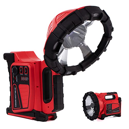 Colvxkun Flashlights high lumens Rechargeable,10000mAh Power Bank,1000LM,180° Adjustable Head Beam,3 Light Modes,with USB Port & DC Socket for Marine Boat Camping Country Farm Gift.