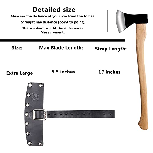 Leather Axe Sheath, Hatchet Sleeve Cover, Chopping Axe Head Guard,Camping Axe Protector, Solid Case Holster for Your Axe, Adjustable Straps, Camping Accessories, Lumberjack Outdoors Work Essentials