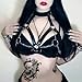 Punk Black Chest Harness Goth Fashion Adjustable Strap Body Harnesselt Waist Chain Belts,Women's Body Chains Rave Accessories