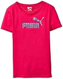 PUMA Mädchen T-Shirt Fun TD Large Logo Tee G, Virtual Pink, 152