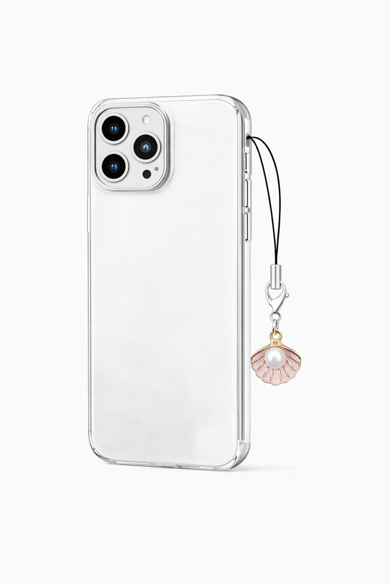 Pearl Charm Phone Strap, Pink Shell Design-image-42