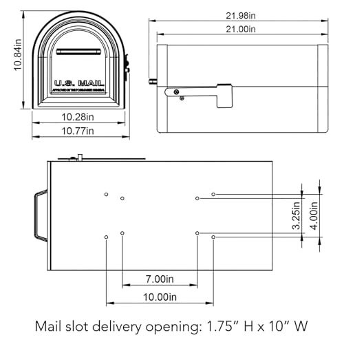 Architectural Mailboxes Reliant™ Secure, Locking USPS Approved Heavy Duty, Steel Metal Post Mounted Mail Box for Outside, Black, Large Curbside Mailbox with Magnetic Door by ARCHITECTURAL MAILBOXES - Image 9