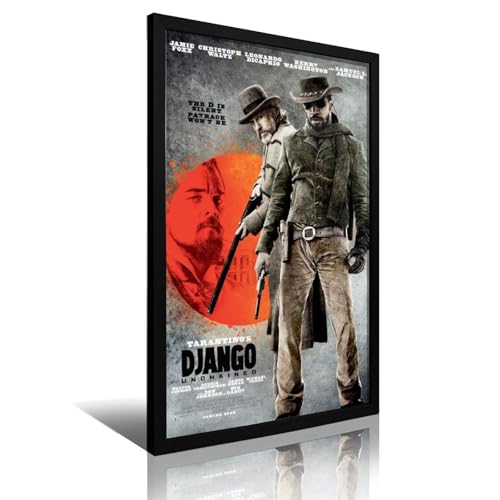Zeitwa Póster de Django Unchained(3) películas en lienzo para pared, enmarcado y listo para colgar, 30 x 40 cm