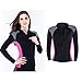 Luzhengyang Pink Women Wetsuits Jacket 2mm Neoprene Long Sleeve Wet Suit Tops -ion for Diving & Surfing - M