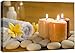 wall26 - Zen Stones Burning Candles in a Spa - Canvas Art Wall Decor - 12"x18"