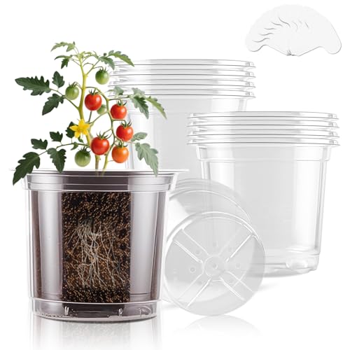 SupKing 5 Inch Clear Plant Nursery Pots