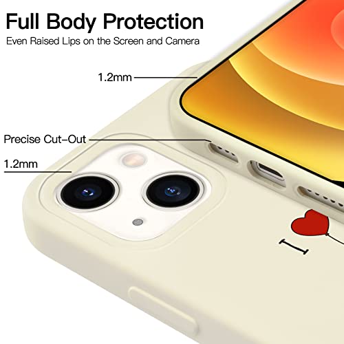 Idocolors Couple Dog Phone Case for iPhone 14 Pro Max,White Animal Liquid Silicone Dachshund Dog Pattern Cases,Cartoon Soft Gel Rubber Full-Body Protective Microfiber Lining Shockproof Cover - image 2