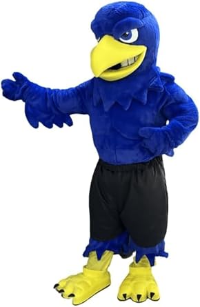 Blue Falcon Bird Extinguisher Mascot Costume for Adults Men & Women with Built-in Fan Inside the Head