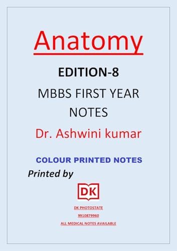 Image of MARROW Main Anatomy Notes Edition 8.0 | Dr. Ashwani Kumar | NEET PG /NEXT Strategy Book | Color Diagram Notes | Spiral Bound