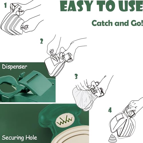 Image of Portable Dog Pooper Scooper with Bag Attachment, Small Handheld Poop Scoop for Travel Walks Yard