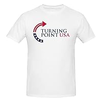 Turning Point USA TPUSA Crew Neck Short Sleeve T-Shirt for Men Cotton T-Shirts White