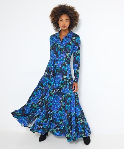 Robe fluide boutonnée imprimé fleuri bleu Joe Browns coupe ajustée - 6