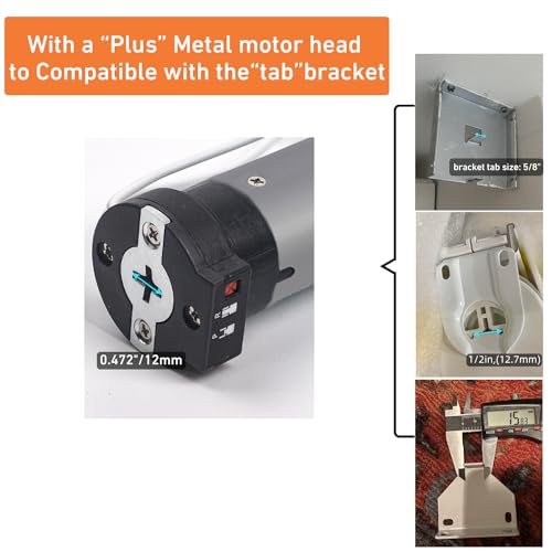 Rollerhouse 2” Heavy Duty Large Roller Shade Motor DC12V, 2.5N Rechargeable Wireless with Remote Controller Compatible RollEase 2" (50mm) Shade - Thumbnail 6
