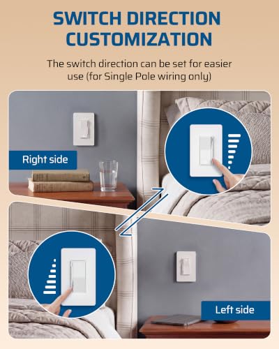 DEWENWILS Dimmer Light Switch, Single Pole/3-Way Slide Dimmer Light Switch - image 6