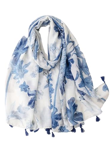 Floerns Women's Boho Scarf Lightweight Floral Scarves Sunscreen Summer Shawl Wraps