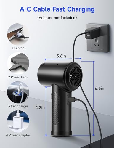 Fulljion 01 Compressed Air Duster,Fulljion 3-Gear To 51000Rpm Electric Air Duster Portable Air Blower thumb #6