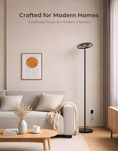 Image of Apex Uplighter Floor Lamp for Living Room, RGBIC Water Ripple Projector, Floor Lamp for Bedroom, Smart LED Corner Floor Light with RA90 Reading Lamp, App & Button Control