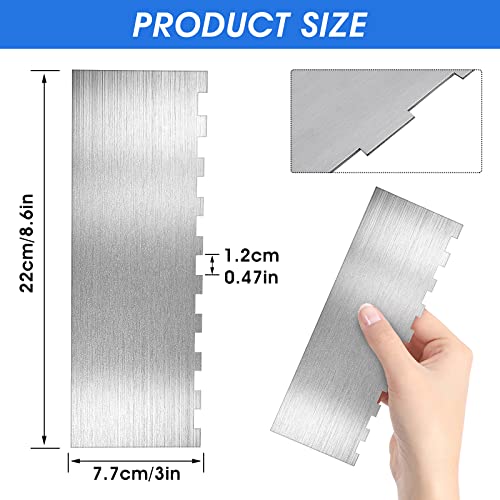 8.6 Inch Metal Cake Scraper Sided Patterned Edge Stripe Edge Smoother Scraper Cake Decorating Comb Cake Sculpting Modeling Tools for Icing Frosting Buttercream Mousse - Image 2