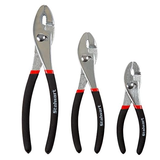 Stalwart 75-HT3004 Utility Slip Joint Plier Set with Storage Pouch, 3 Piece
