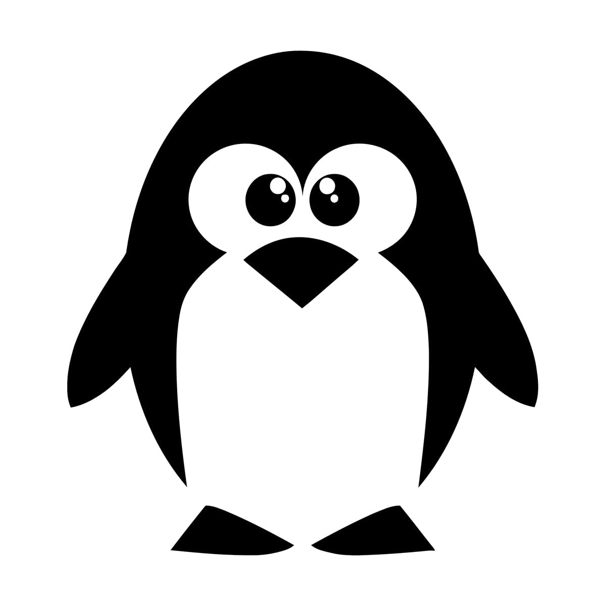 Engraving Stickers Penguin North Pole Funny Animal 48x74.1cm Removable Without Leaving Glue Large Black