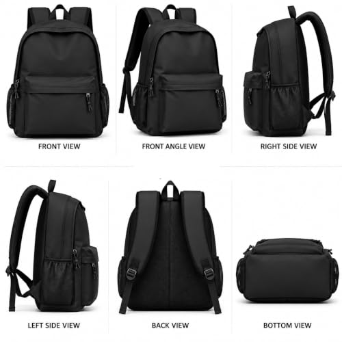 GYNSUN College bag for girls and boys, Office Bag for Men Full Black - Image 3