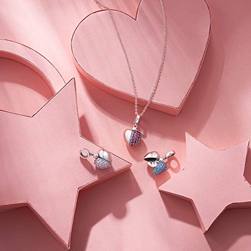NINGAN Serie d'amore in argento 925 Pendente con perline Regalo di compleanno di San Valentino Adatto per collana di braccialetti da donna