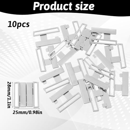 QfwdfcTrenz 10 Pairs Bikini Clasp Swimsuit Clasp Replacement Alloy Bra Buckle Hook Closure Bra Clasps Replacement Part Front Closure Hook & Clasps Fasteners for Lingerie Sewing Swimwear Clip Making