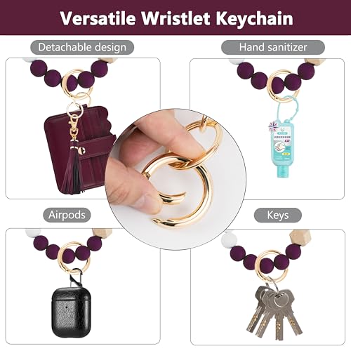 Image of Wristlet Wallet for Women with Keychain - RFID Card Holder Small Wallet Wristlet with Key Ring