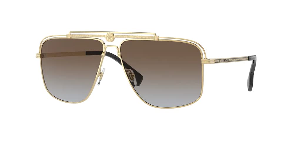 Versace VE2242 Rectangular Sunglasses for Men + BUNDLE With Designer iWear Eyewear Kit