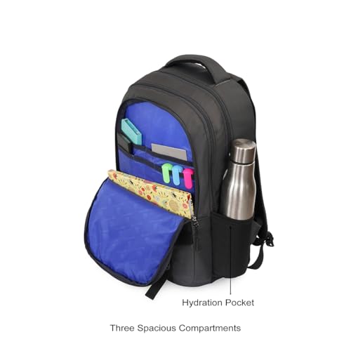 Image of United Colors of Benetton Turf 24L Laptop Backpack - Blue+Navy, Fits 15-inch Laptop, Water-Resistant with Secure Buckle, for Students & Commuters