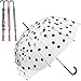Produktbild Geschenkpost24 240357 2X Stockregenschirm transpararent mit Punkten 2er Spar Set 2 Farben Regenschirm Regen Schirm