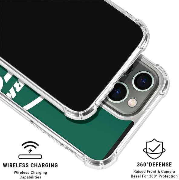 Skinit Clear Phone Case Compatible with iPhone 15 Pro Max - Officially Licensed NFL New York Jets Large Logo Design