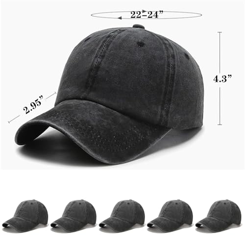 Image of 2 Pieces Vintage Washed Plain Baseball Cap Distressed Dad Golf Hat for Men Women (2 Colors)