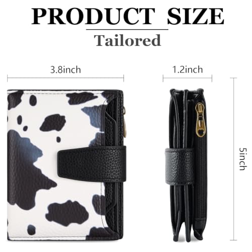 Image of Airkit Small Wallet Women RFID Blocking Soft Leather Bifold Compact Card Holder Wallet for Women with Zipper Coin Pocket 4 ID Window