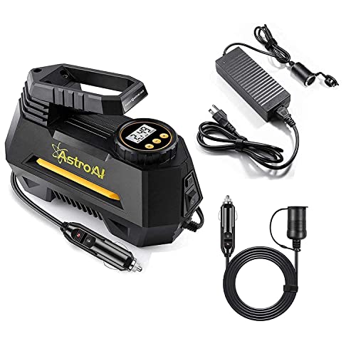 Astroai Air Compressor, 10A Ac To Dc Converter And Cigarette Lighter Extension Cord Bundle #TOP27