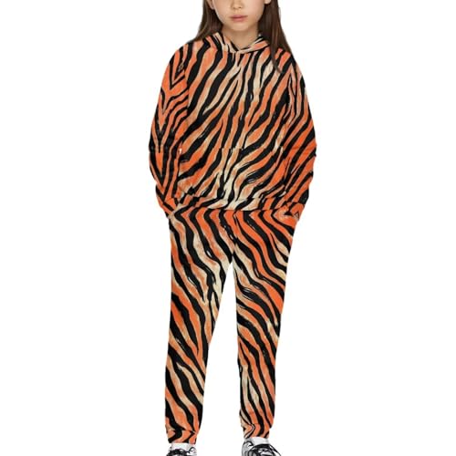 Xpyiqun Tracksuits for Girls 5-12 Years Graphic Hoodies and Joggers Sweatpants 2 Piece Clothing Set Kids Long Sleeve